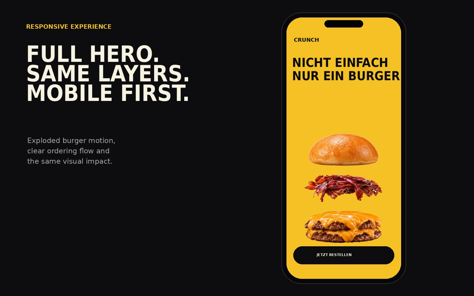 Crunch Burger Website: Mobile Experience