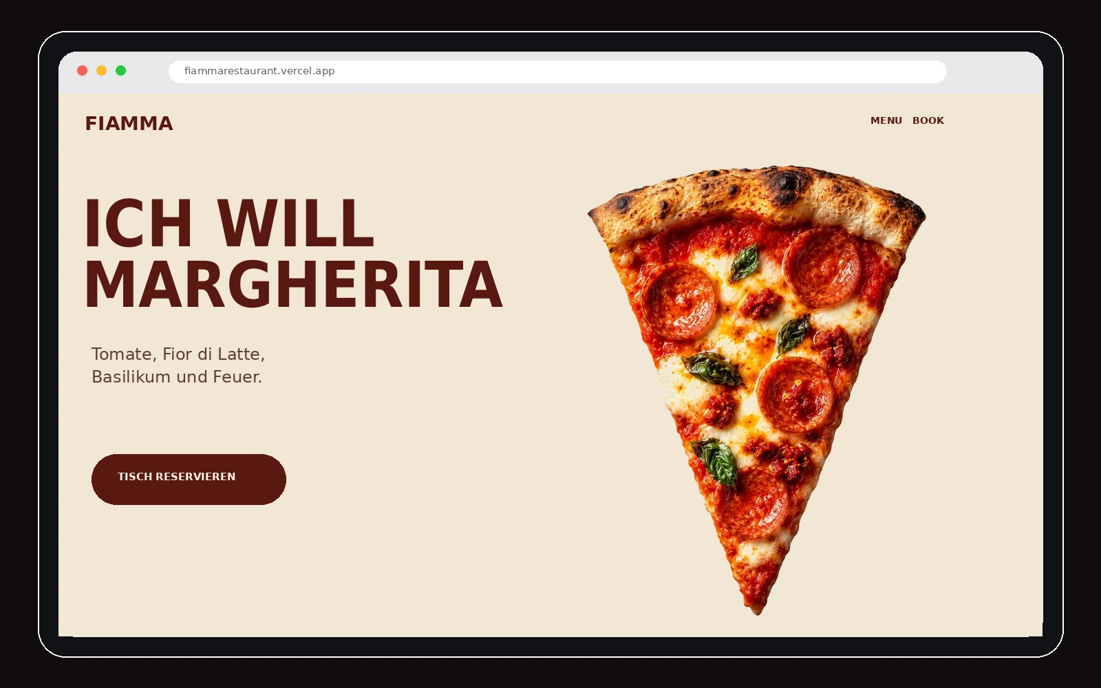 Fiamma Restaurant Website