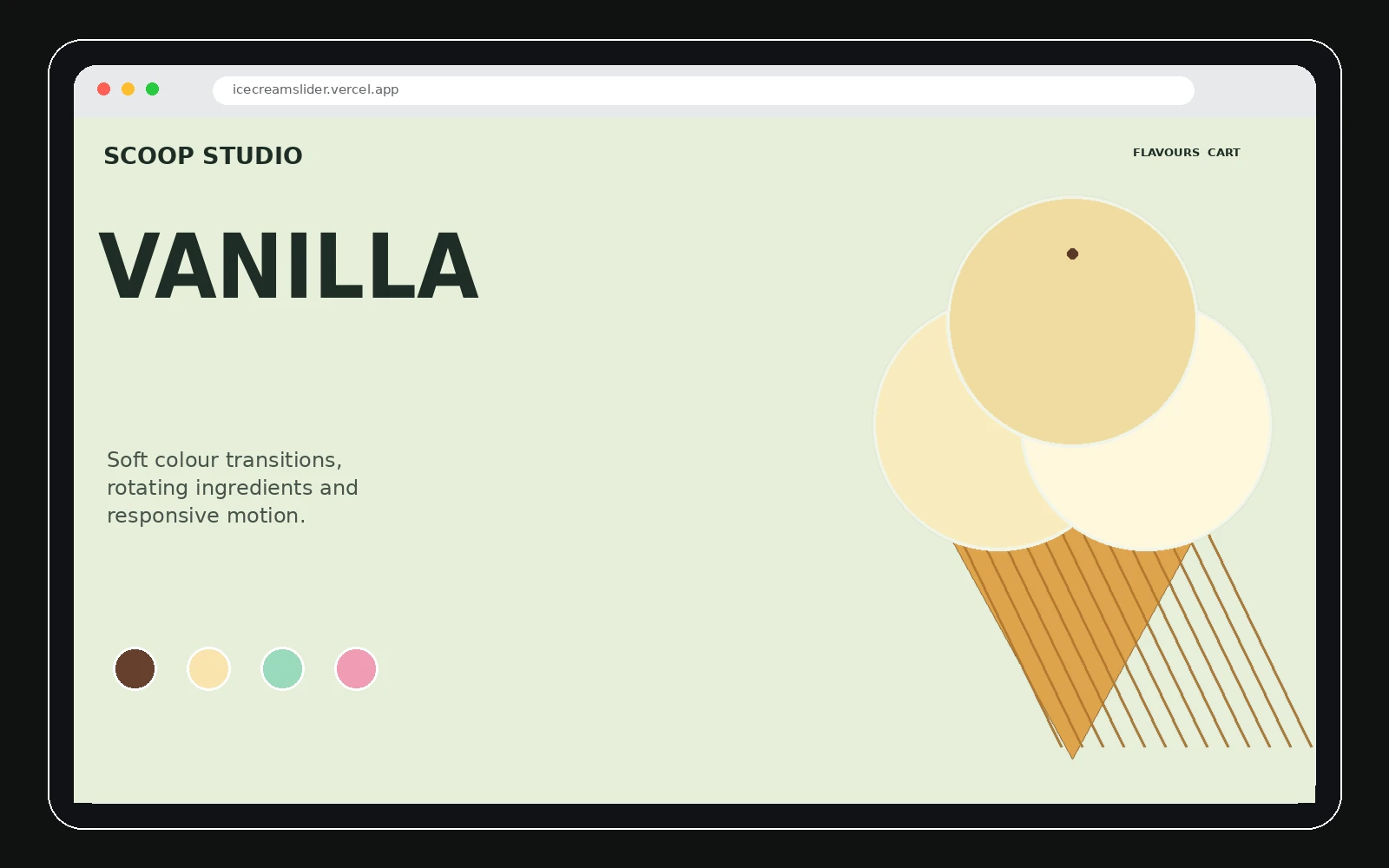 Ice Cream Product Slider
