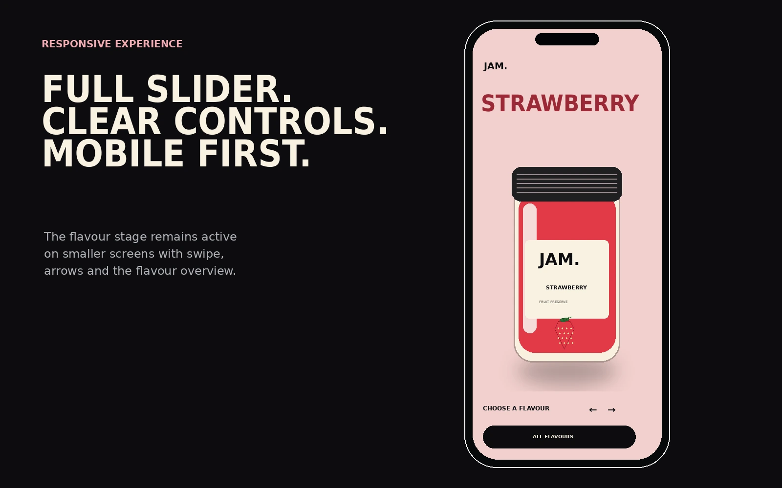 JAM. Fruit Product Slider: Mobile Experience